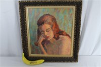 Vtg. Original Signed Voy "Sleeping Model" Painting