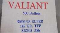 Valiant 38 Caliber Size .357 (500 Bullets)