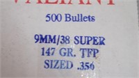 Valiant 38 Caliber Size .357 (500 Bullets)