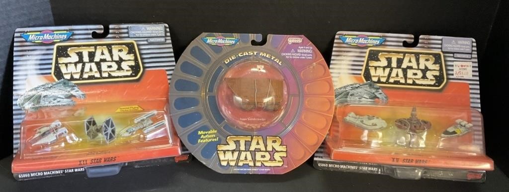 3 NOS Micro Machines Star Wars Toys.