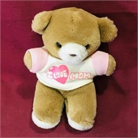 Small "I Love Mom" Plush Bear (Vintage)