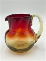 Hand Blown Amberina Glass Creamer