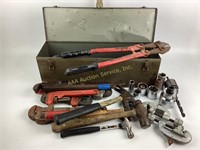 Tool Box with Assorted Hand Tools including,