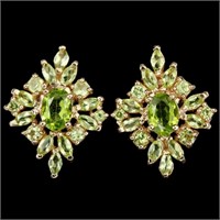 NATURAL AAA APPLE GREEN PERIDOT OVAL & MARQUISE Ea