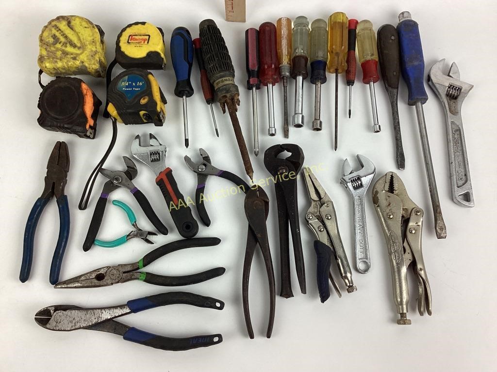Tools Assorted, Measuring Tapes, Screw Drivers,