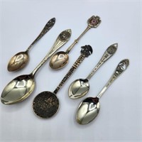 6 Sterling Souvenir Spoons (72.9g)