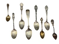 8 Antique Sterling Spoons