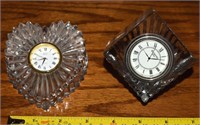 Waterford & Mikasa Crystal Paperweight Clocks