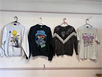Lot of 4 sweaters & signed shirt. Harley Davidson!