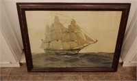 Vintage Framed Ship Print- Charles Robert