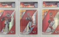 (3) Graded Cards Super Fan Kansas City Chiefs RARE