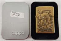 Indian Chief Zippo Lighter In Case