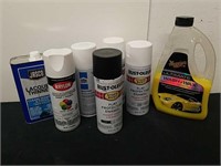 Group of flat protective enamel, spray paint,