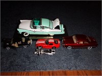 (5) Die cast car collector models: 1955