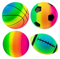 Rainbow Sports Balls Pack of 4