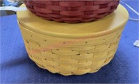 2007 Longaberger 13in yellow Keeping basket w/lid