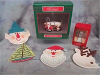 New in Box -Xmas Plates, Nut Bowl, & Bell