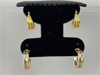 Two Pair of 14K Yellow Gold Huggie Hoop Earrings