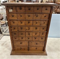 1900s Apothecary Oak Countertop Cabinet