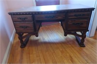 Wood Desk w/3 Drawers & 1 Filing Drawer 53wx24D