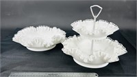 2 Pieces of Fenton Silvercrest: 2 Tier Tray &