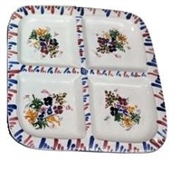 Ceramic Painted Plate Assorted Floral Designs