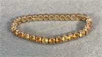 10kt Gold Bracelet With Amber Stones