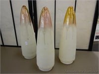 Set of 3 Vintage Glass Light Shades, Frosted
