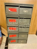 5 metal stacking drawer units w/ stuff - B STACK