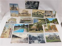 16 souvenir postcards: 12 Indiana - 3 Danville