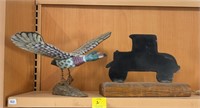 Wooden Duck Figurine & Metal Truck Figurine