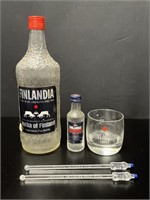 Finlandia Vodka: Bottles, Glass & Stir Sticks