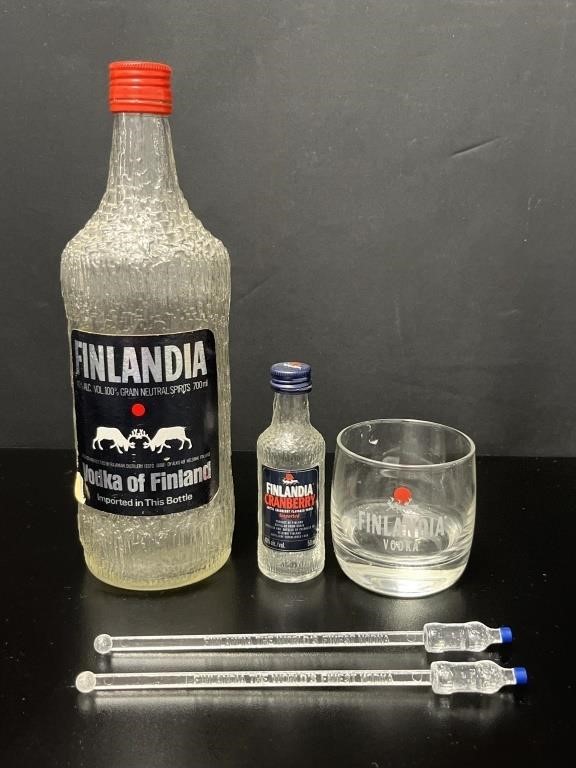 Finlandia Vodka: Bottles, Glass & Stir Sticks