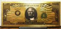 24k gold-plated banknote Millard Fillmore