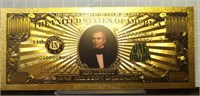 24k gold-plated banknote James k. Polk
