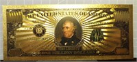 24k gold-plated banknote