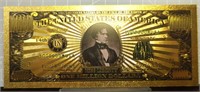 24k gold-plated banknote Franklin Pierce