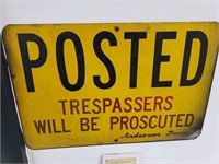 Posted Trespassers sign
