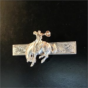 STERLING RODEO TIE CLIP