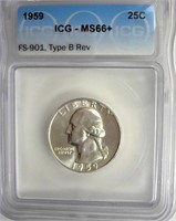 1959 Quarter ICG MS66+ Type B Rev LISTS $1100