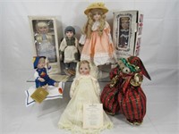 7 PIECE COLLECTIBLE DOLL & BEAR LOT: