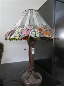 modern leaded glass lamp 22"