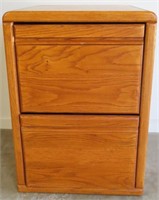 2 DRAWER OAK FILE CABINET