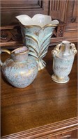 Stangl Pottery Antique Gold - 2 Vases & Sm Pitcher