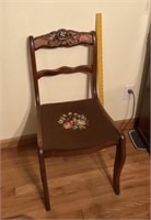 Wooden Chair With Needlepoint Seat