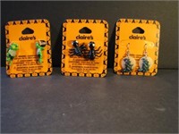 Three Pairs Claire's Halloween Themed Earrings