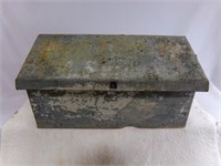19" X 8" X 10" Metal Box with Hinged Lid