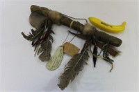 Vtg. Shoshone Ceremonial Buckskin War Club