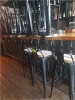 METAL BAR STOOLS WITH BACK SUPPORT 30" HIGH