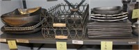 Shelf lot: 2 wire serving tray carriers,
